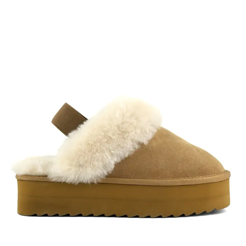 Platform Slipper Cuoio, Marrone