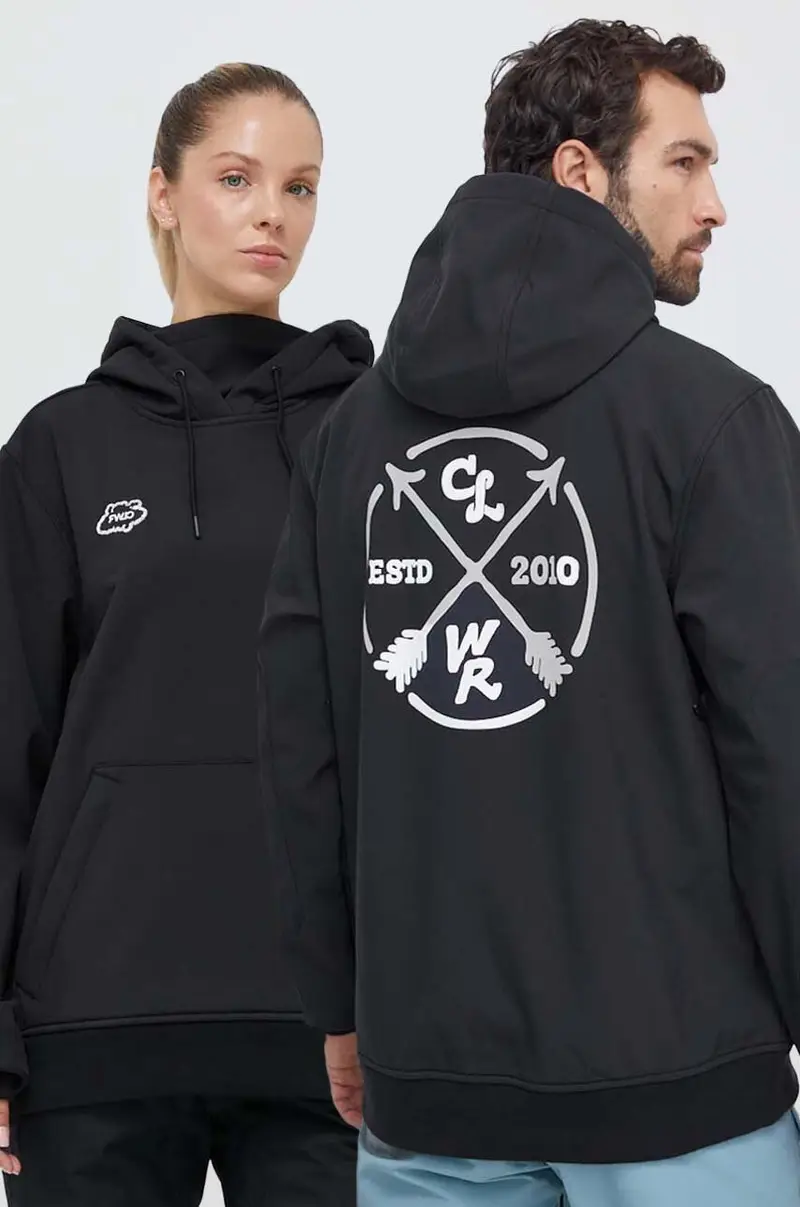 felpa da sport Est 2010 con cappuccio Nero