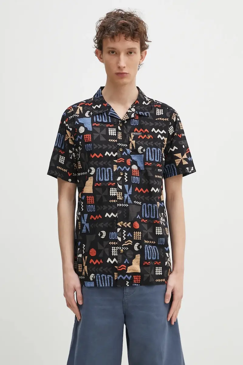 camicia in cotone Pine Canyon Short uomo colore nero 2037171