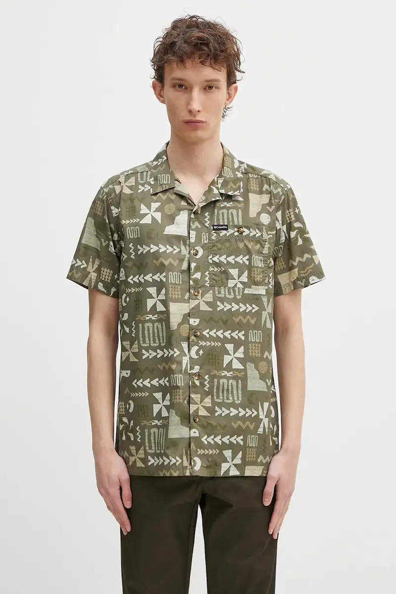 camicia in cotone Pine Canyon Short uomo colore verde 2037171