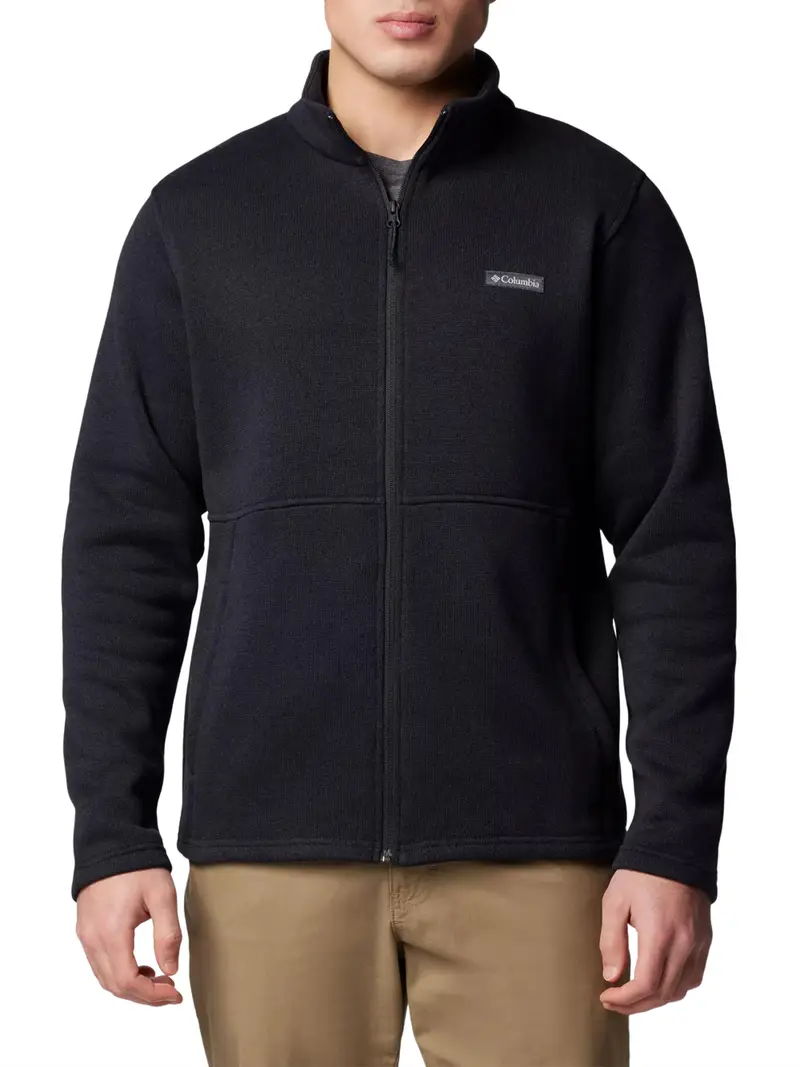 felpa zip columbia da uomo - nero