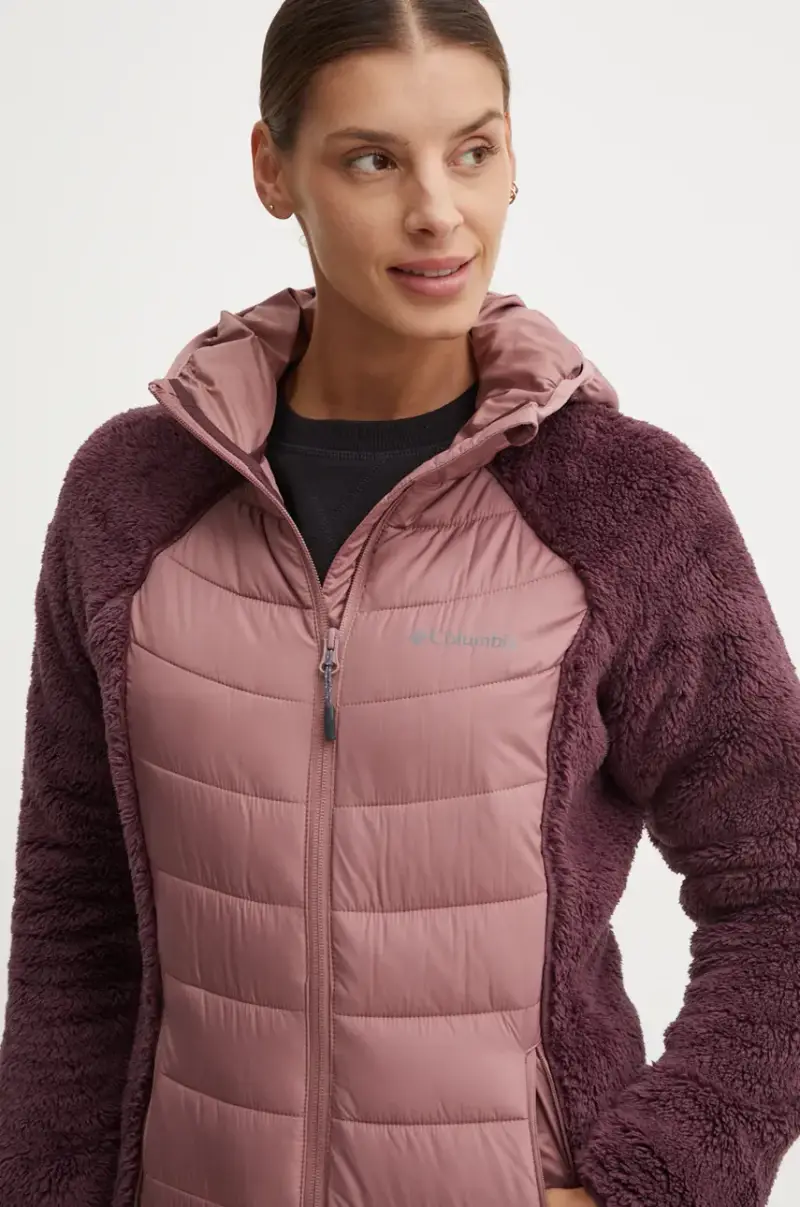 giacca da sport Powder Lite Sherpa Hybrid colore rosa 2089521 miniatura 4