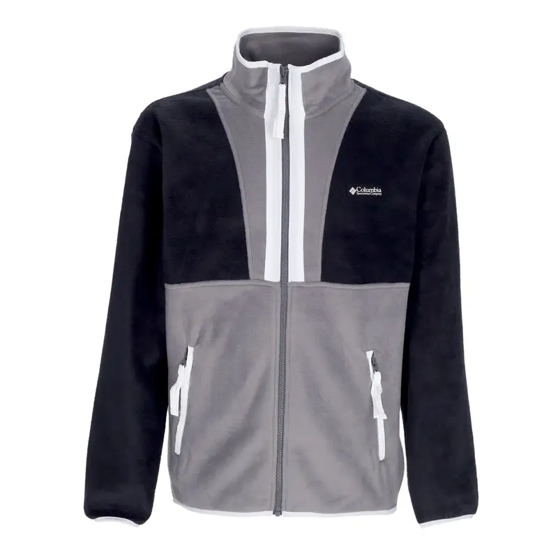 Giubbotto Pile Uomo Back Bowl Full Zip Fleece Black/city Grey/white