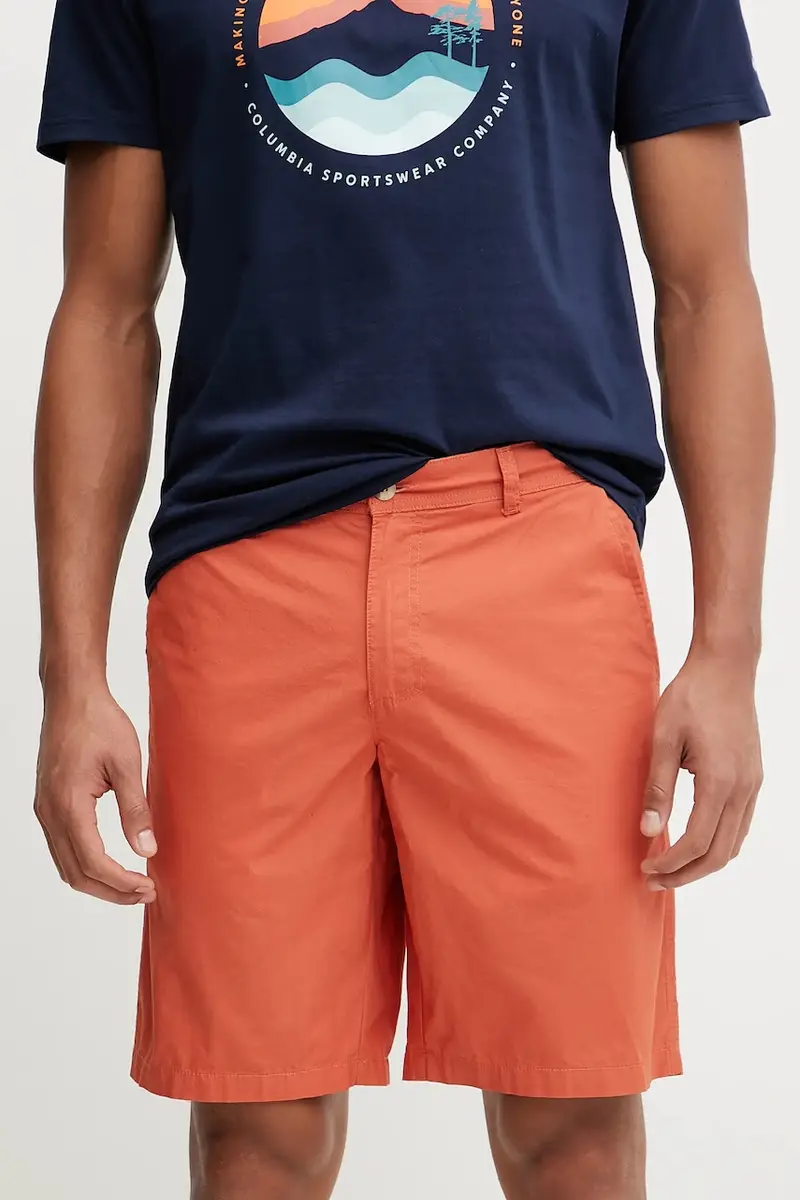 pantaloncini in cotone Washed Out colore verde 1491953 Arancione