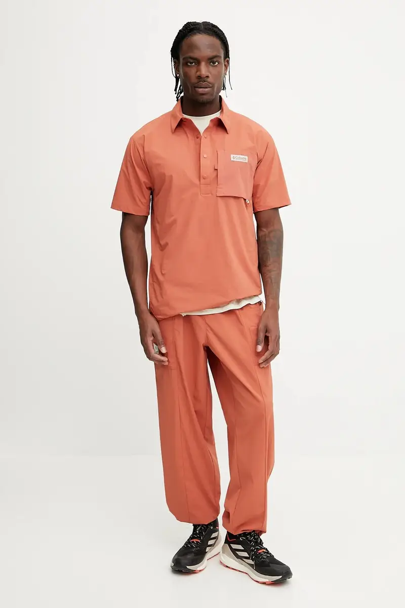 Columbia Polo Uomo Arancione 3287916 miniatura 2