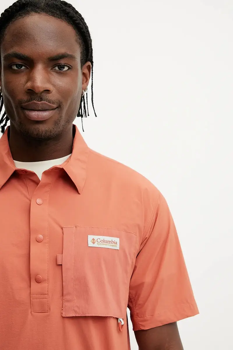 Columbia Polo Uomo Arancione 3287916 miniatura 4