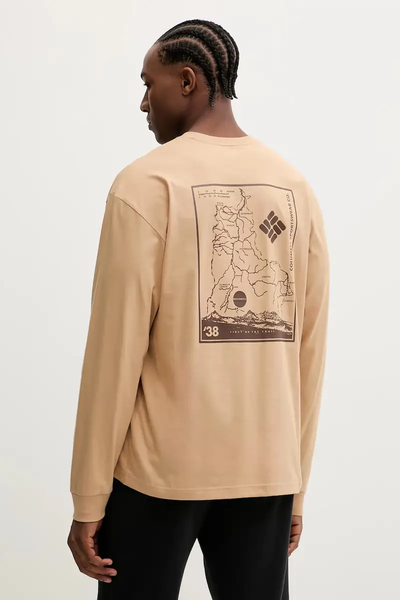 top a maniche lunghe in cotone colore beige 2137071