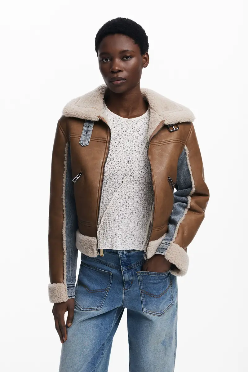 Combined shearling jacket