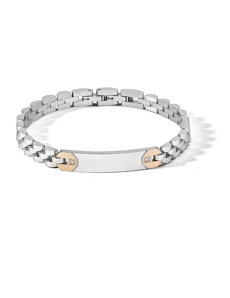 Bracciale COMETE GIOIELLI Uomo UBR 1172 in acciaio con pvd oro rosa e cristalli