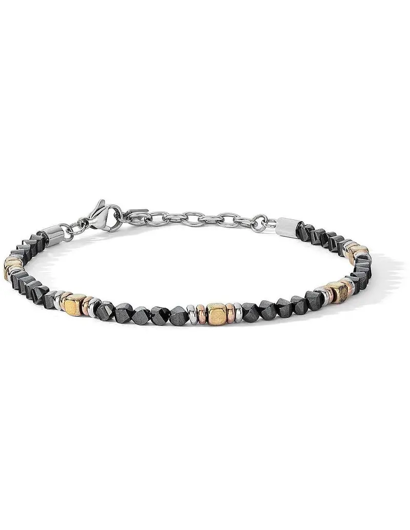 Bracciale COMETE GIOIELLI Uomo UBR 1224 in acciaio con pvd oro giallo ed ematite