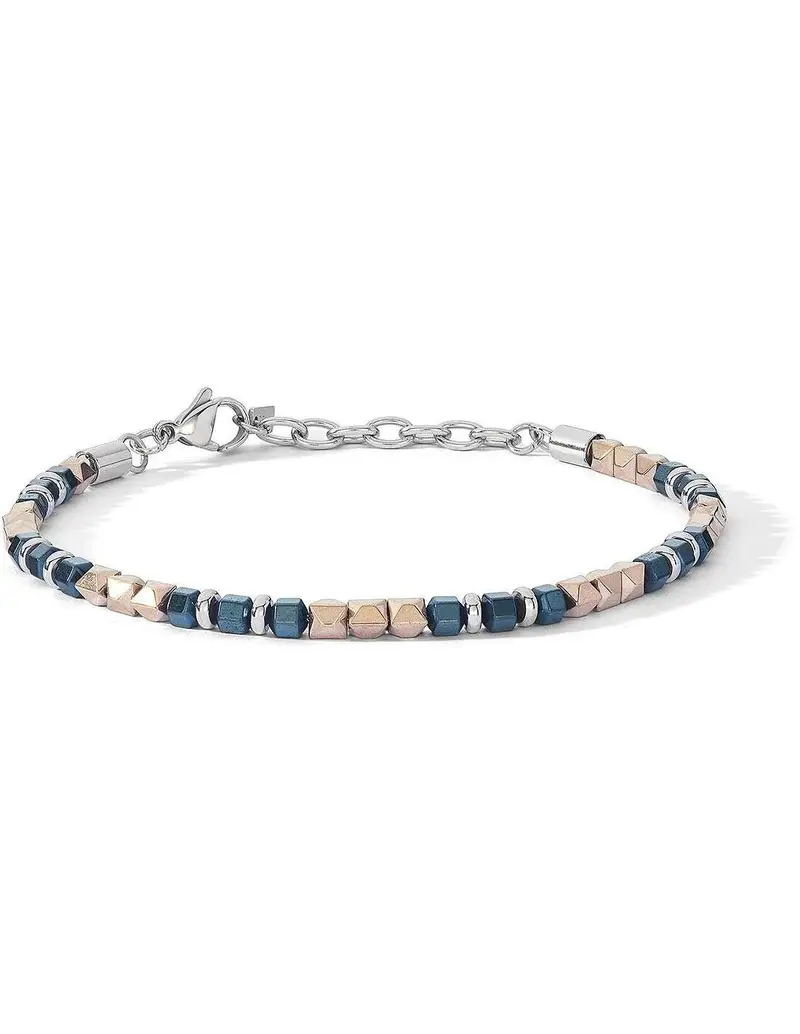 Bracciale COMETE GIOIELLI Uomo UBR 1226 in acciaio con pvd oro rosa e blu ed ematite
