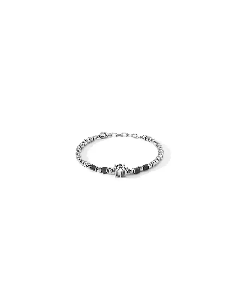 Bracciale COMETE GIOIELLI Uomo UBR 1266 in acciaio con timone ed ematite grigia