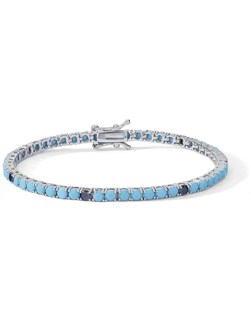 Bracciale tennis COMETE GIOIELLI Uomo UBR 1251 M19 in argento 925 con cristalli turchesi e neri