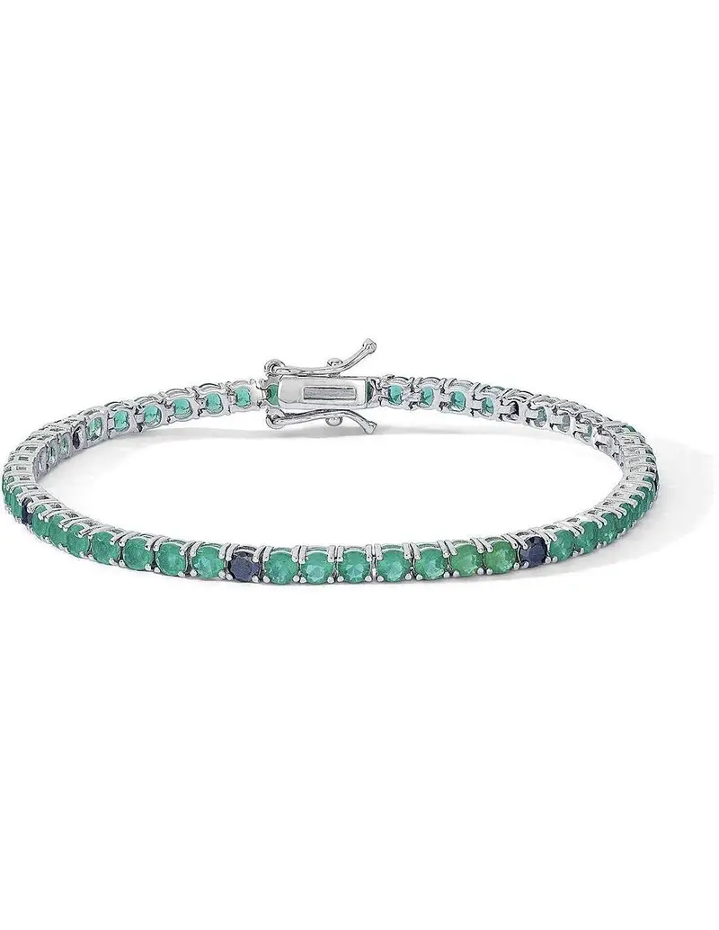 Bracciale tennis COMETE GIOIELLI Uomo UBR 1254 M19 in argento 925 e cristalli verdi e neri