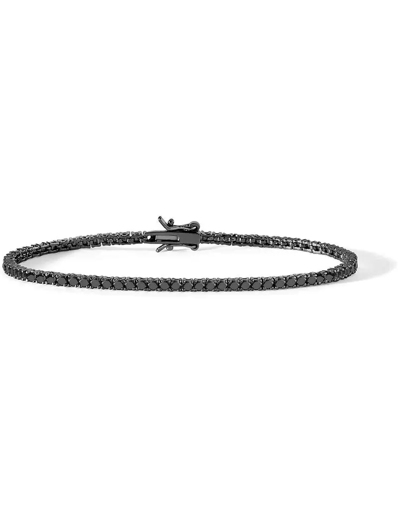 Bracciale tennis COMETE GIOIELLI Uomo UBR 899 M19 in argento 925 brunito e cristalli neri