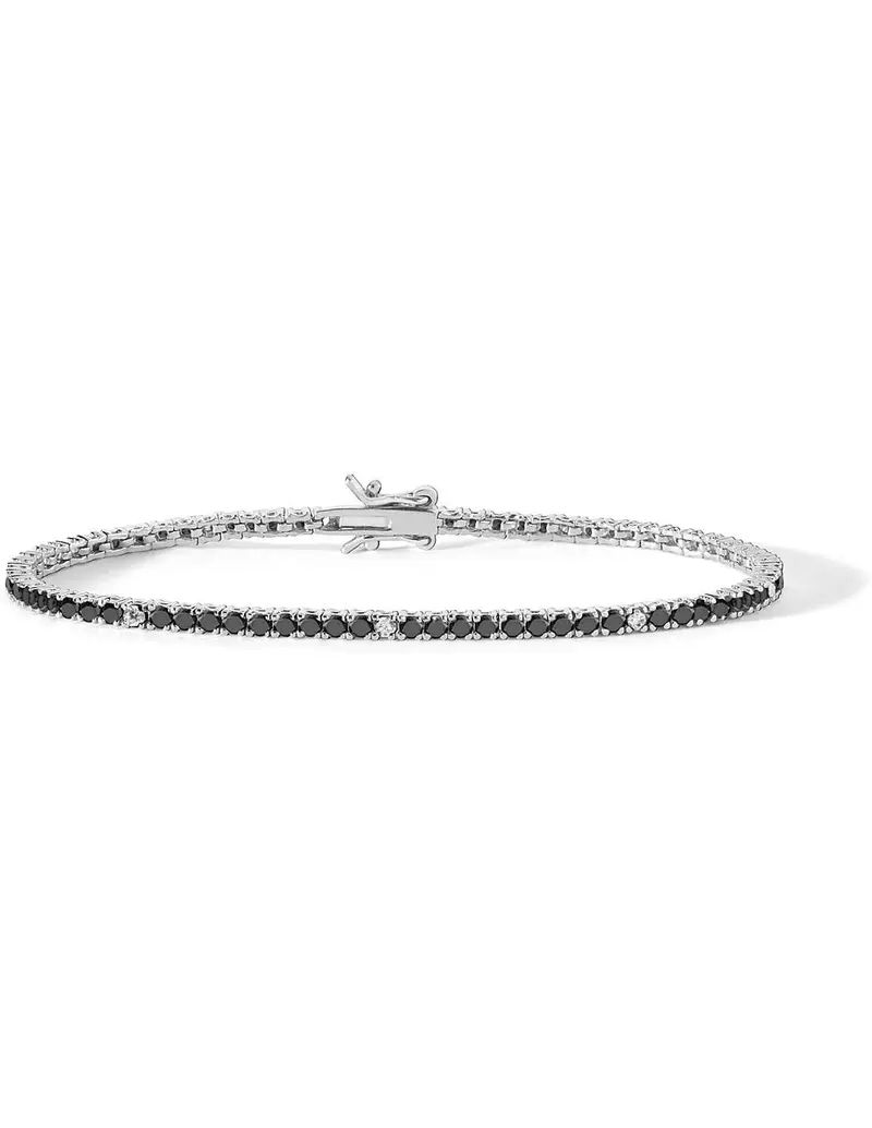 Bracciale tennis COMETE GIOIELLI Uomo UBR 900 M19 in argento 925 e cristalli neri e bianchi