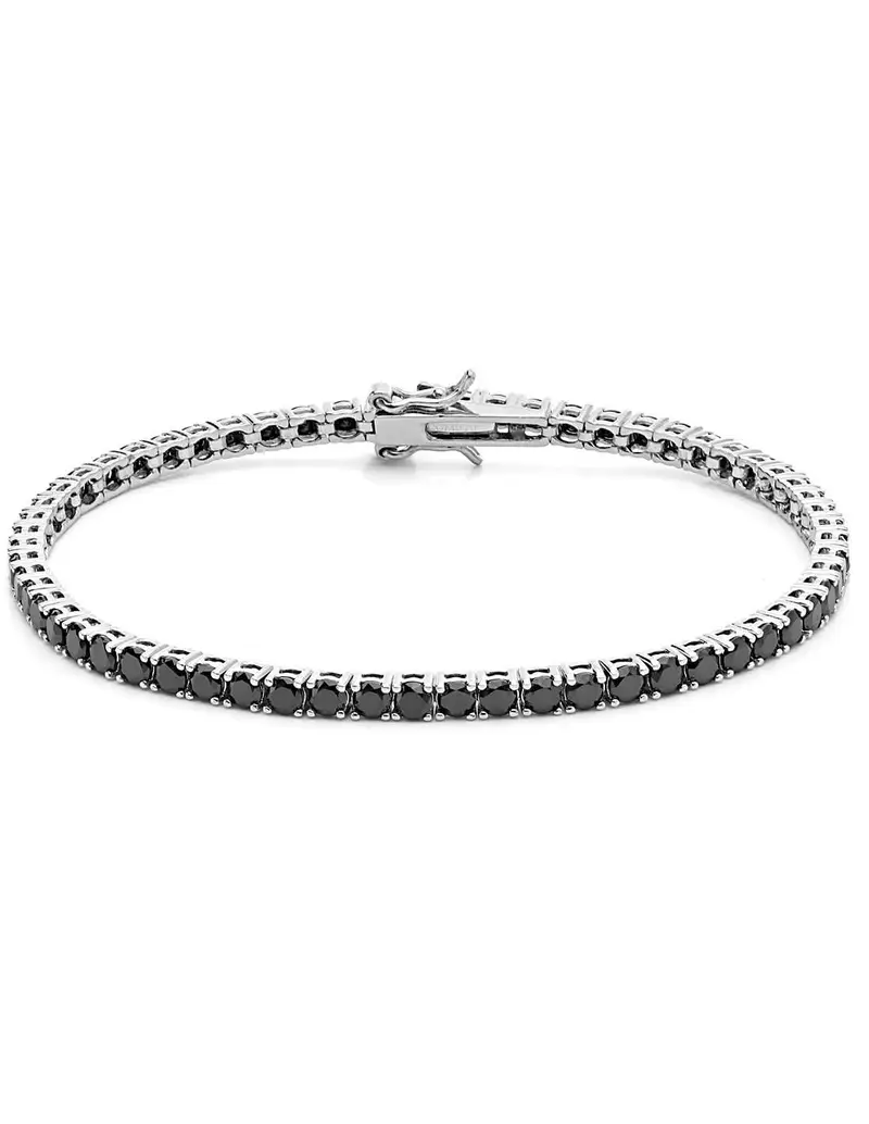 Bracciale tennis COMETE GIOIELLI Uomo UBR 993 M20 in argento 925 e cristalli neri