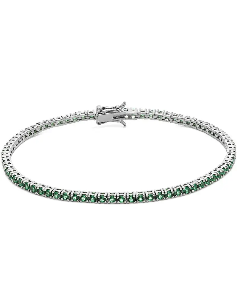 Bracciale tennis COMETE GIOIELLI Uomo UBR 996 M19 in argento 925 e cristalli verdi