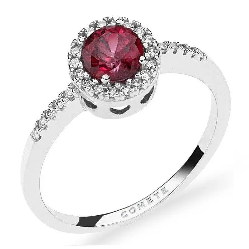 Anello Donna Oro 18 Kt Diamanti E Rubino Comete