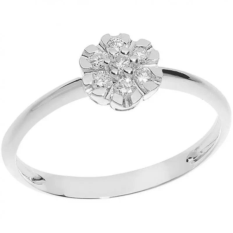 Anello Fidanzamento Solitario Comete - Oro Bianco - Comete Gioielli