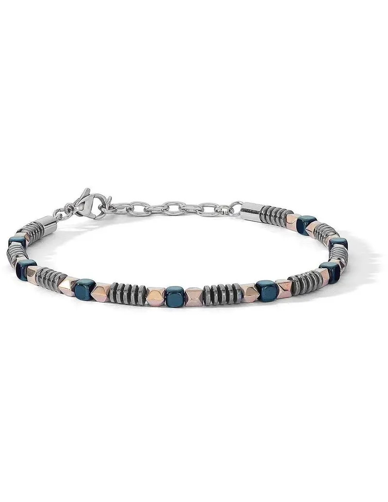 Bracciale COMETE GIOIELLI Uomo UBR 1227 in acciaio pvd blue rosè ed ematite