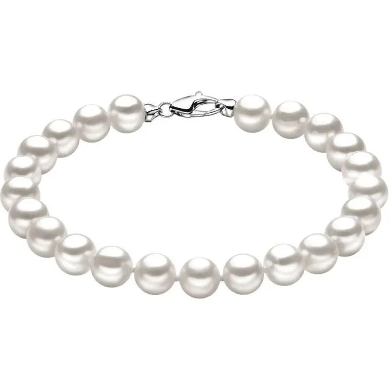 Bracciale Con Perle - Oro Bianco - Comete Gioielli