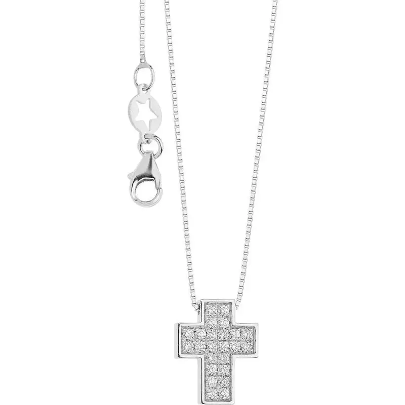 Collana Donna Gioielli Comete Croci - Oro Bianco - Comete