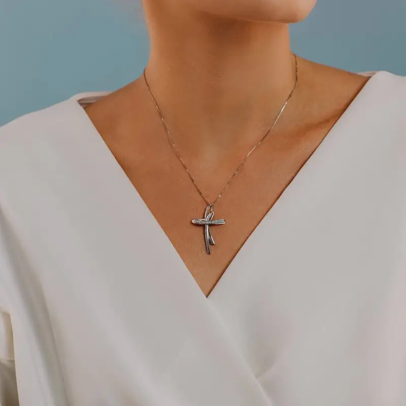 Collana Donna Gioielli Comete Croisette - Oro Bianco - Comete miniatura 2