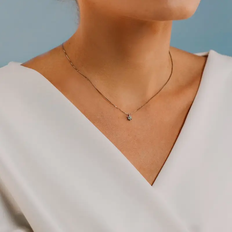 Girocollo Fiore In Oro Rosa Di Diamanti - Comete Gioielli miniatura 2