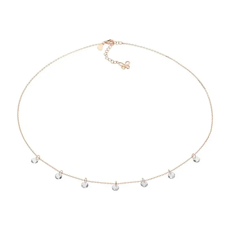 Girocollo In Argento E Cristalli Briolette Bianchi - Comete Gioielli