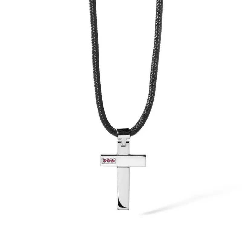 Girocollo In Oro Bianco 750‰ Rubini P Ct 3,5 - Comete Gioielli