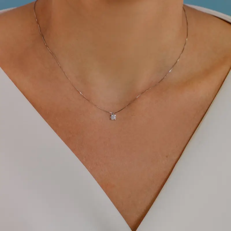 Girocollo Punto Luce Slim In Oro E Diamante - Comete Gioielli miniatura 2