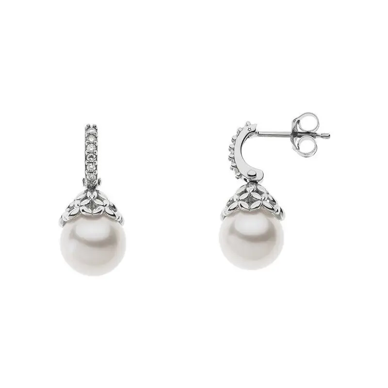 Orecchini Comete Donna - Oro Bianco - Perla - Comete Gioielli