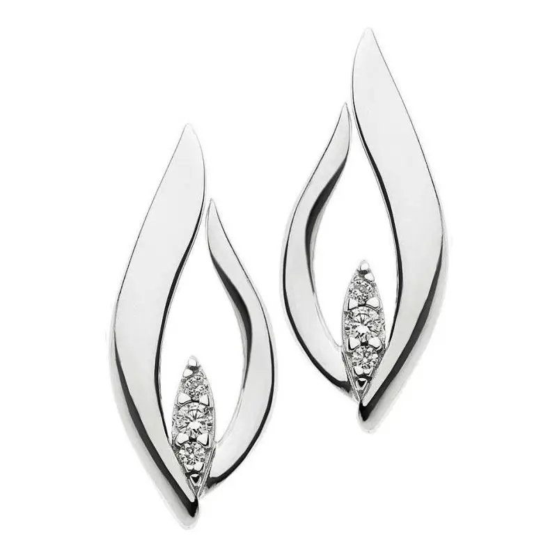 Orecchini Da Donna Comete In Oro Bianco E Diamante