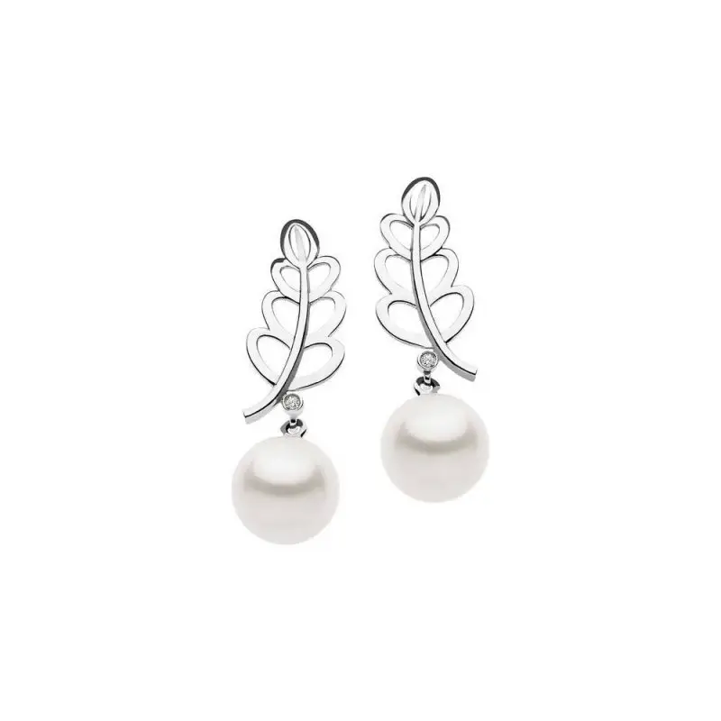 Orecchini Fantasie Di Perle - Oro Bianco - Comete Gioielli