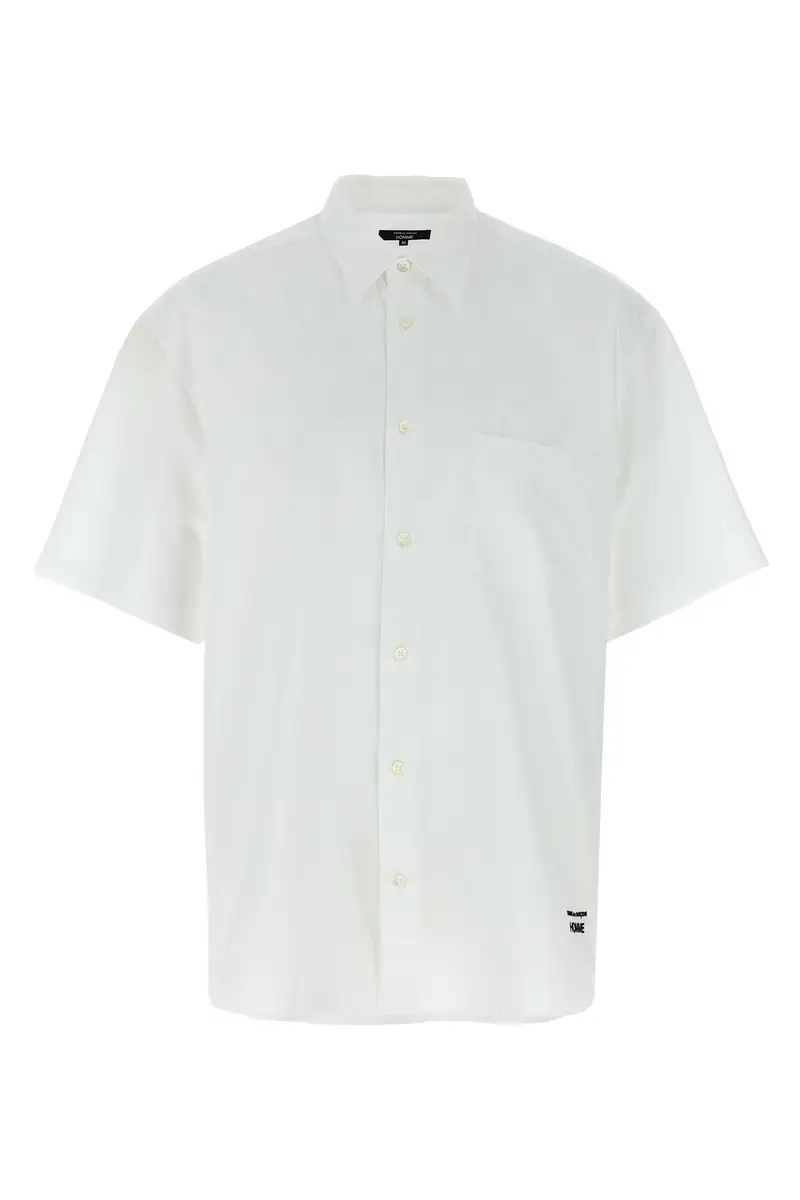 Camicia Ricamo Logo Bianco