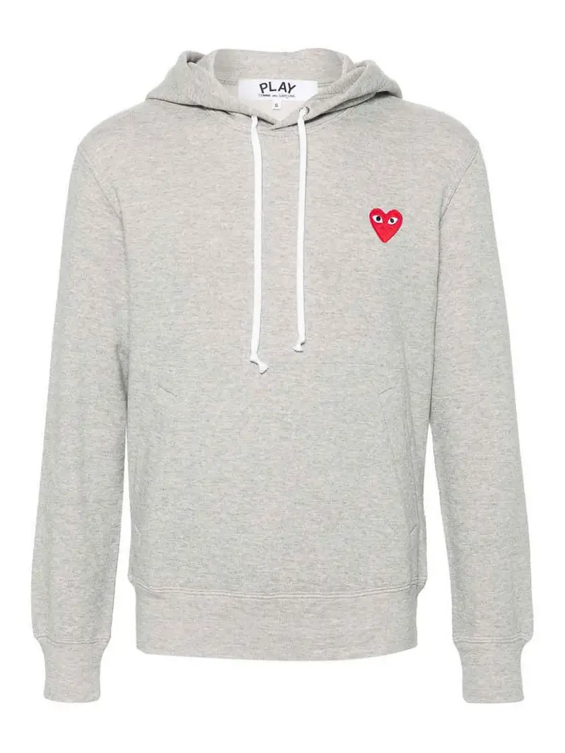 Felpa con cappuccio in cotone con logo Grigio