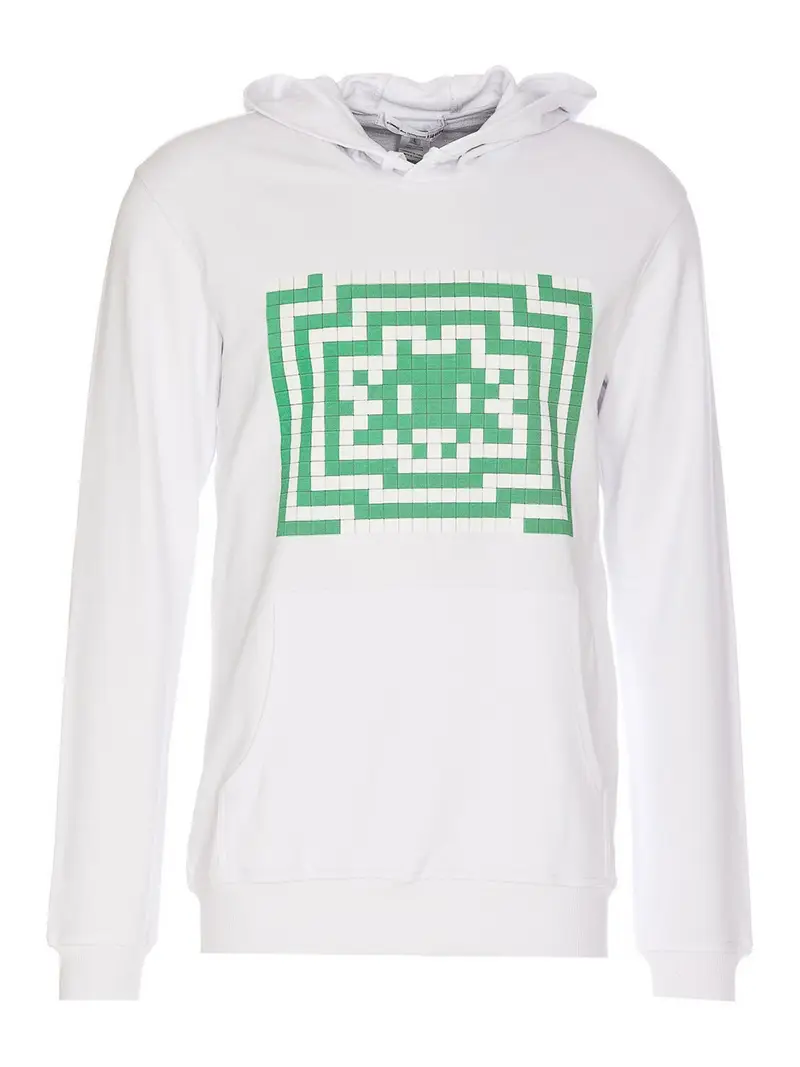 Felpa con stampa pixel Bianco