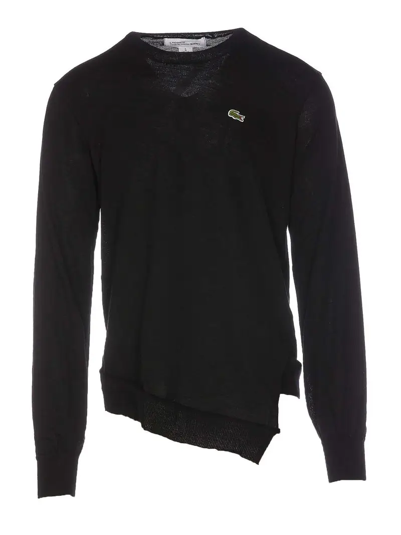 Maglione con logo patch ricamato Nero