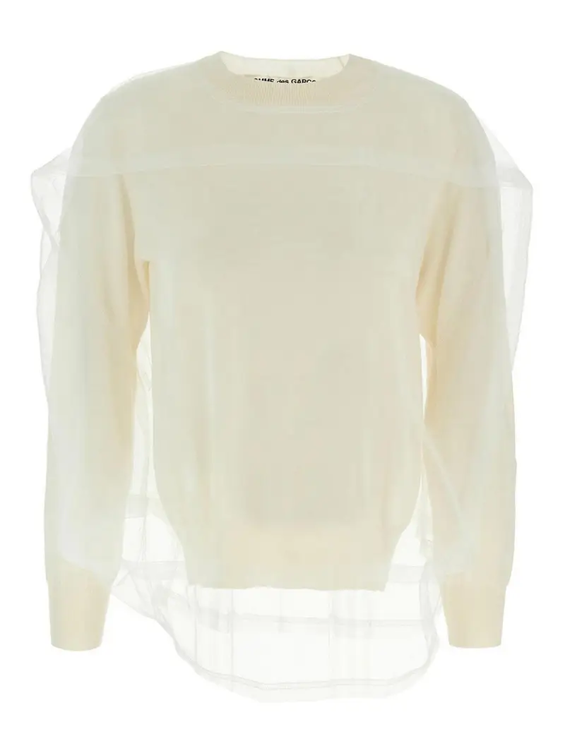 Maglione di tulle Bianco