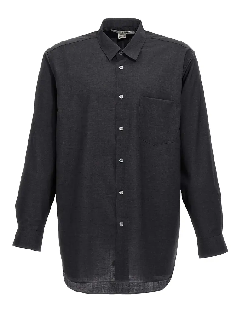 Overshirt in lana grigio antracite
