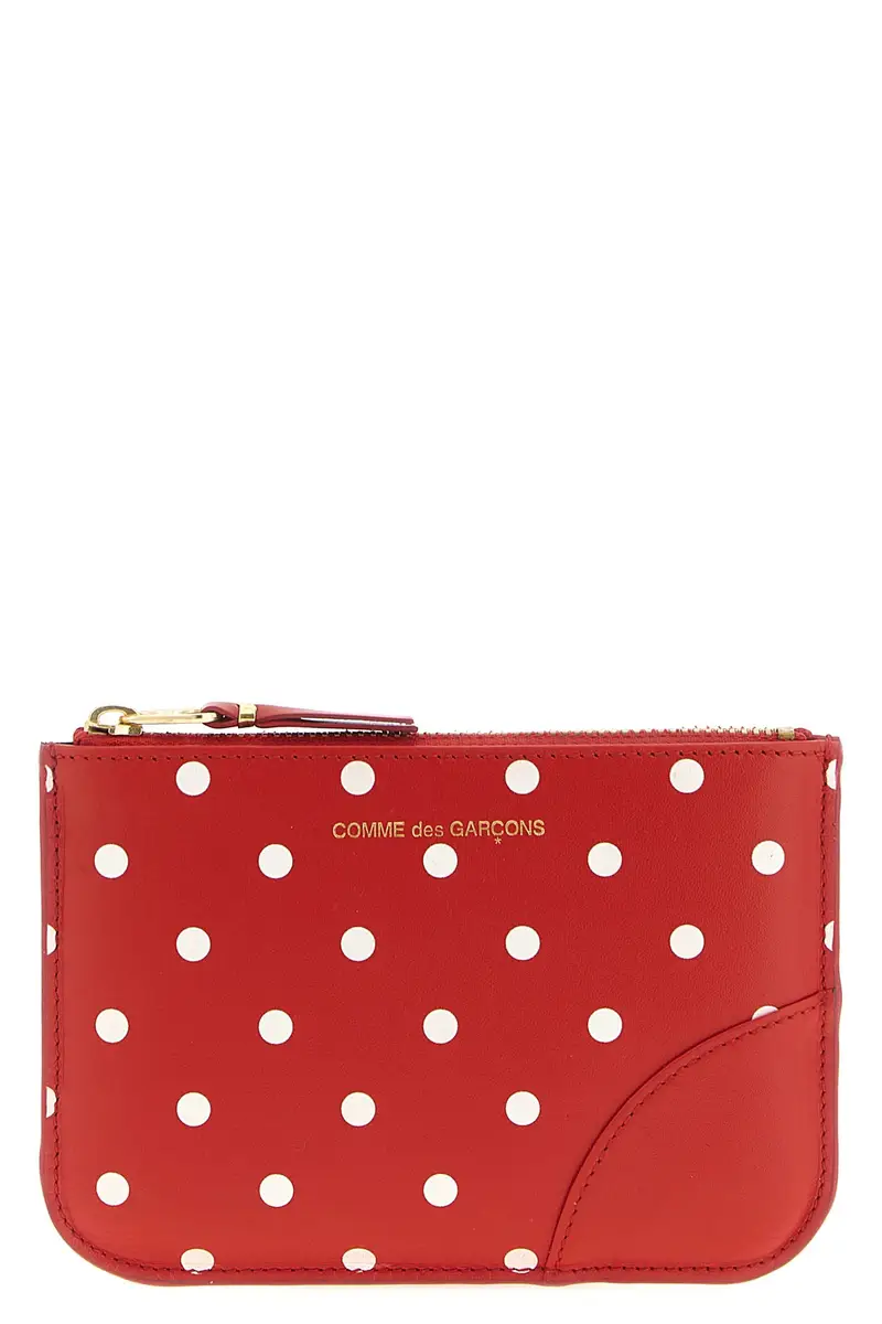 Portacarte Polka Dots Printed Rosso
