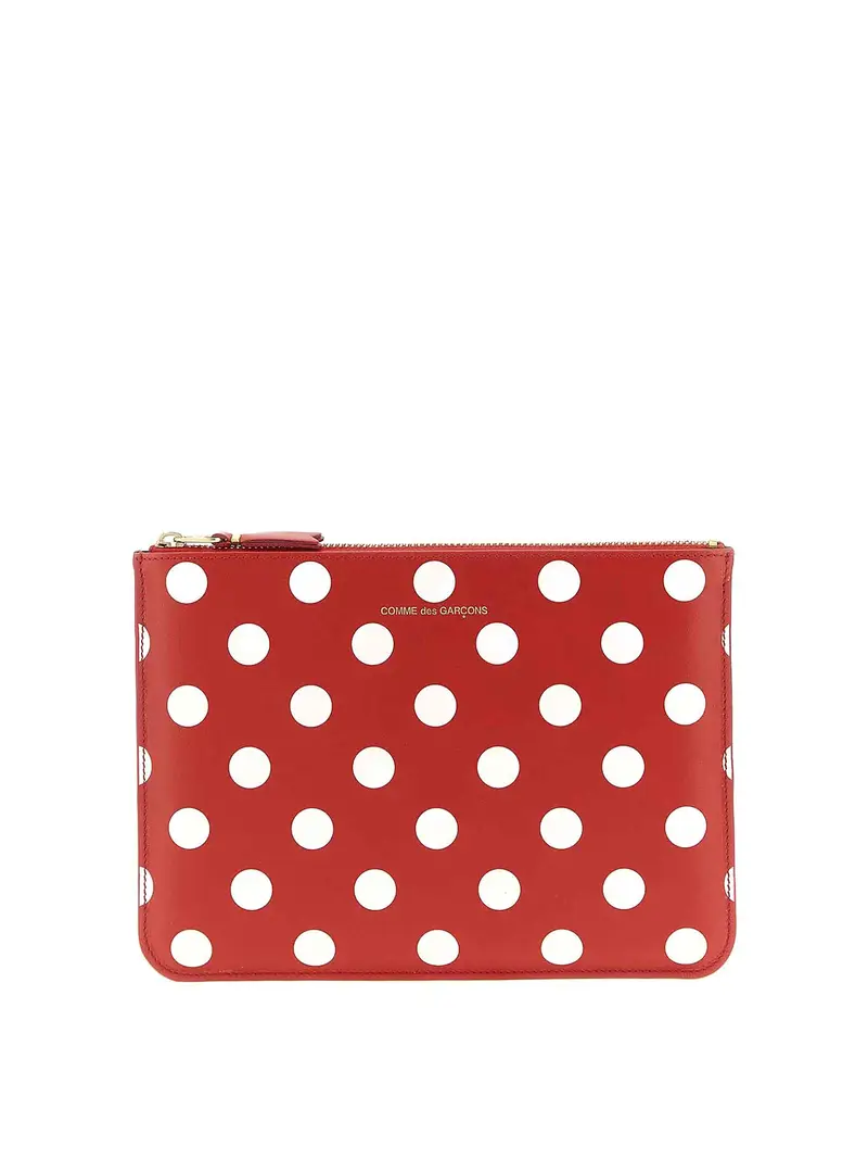 Portafoglio stampato a pois Rosso