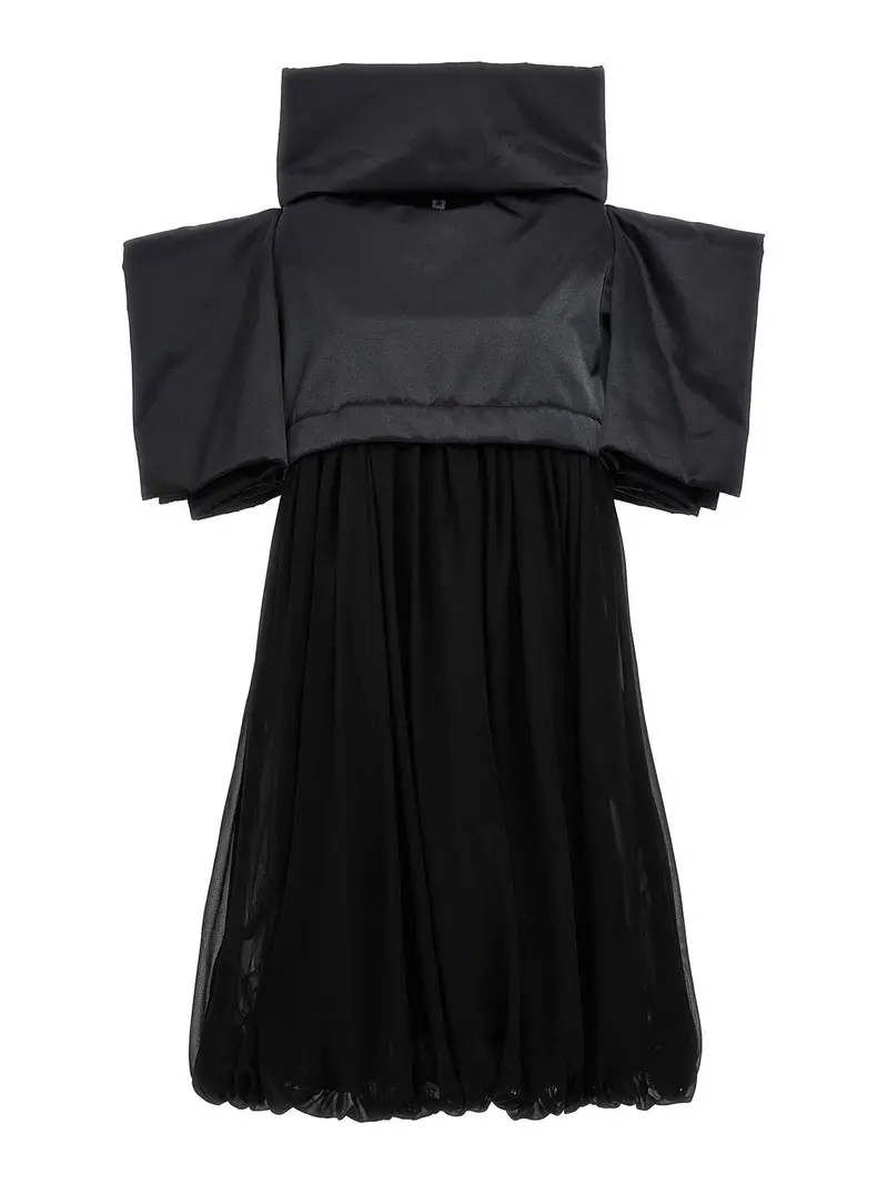 Vestito bimateriale Nero