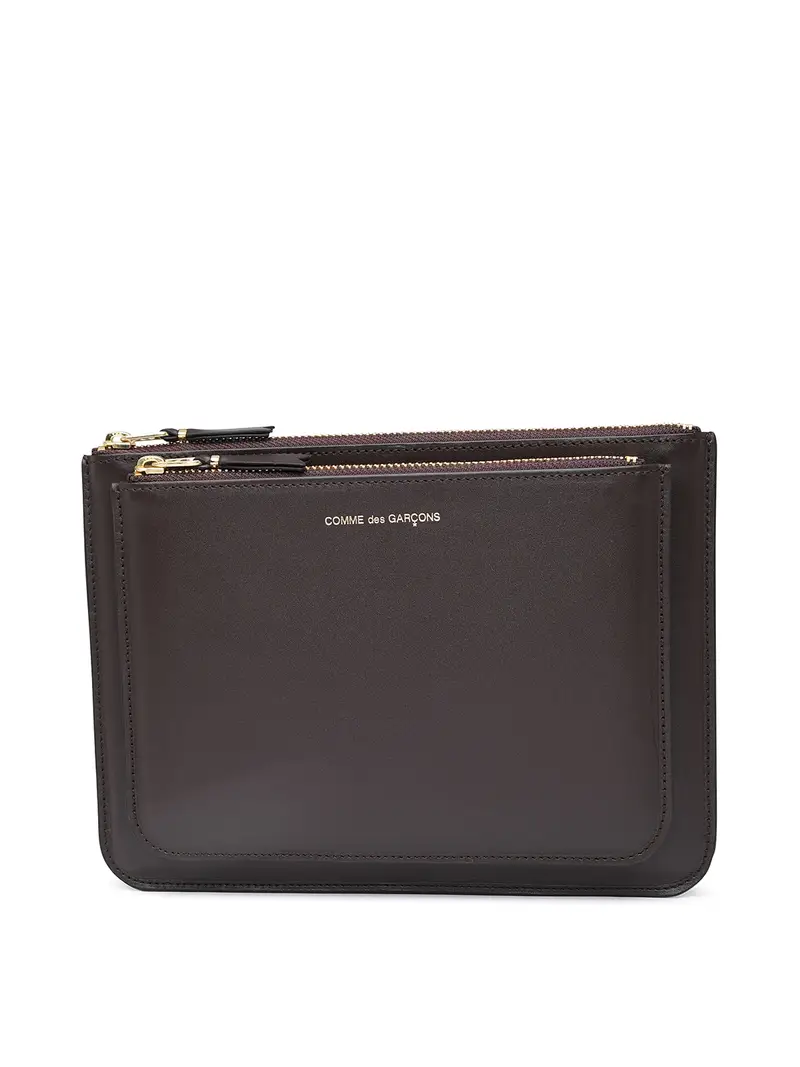 Bustina in pelle marrone