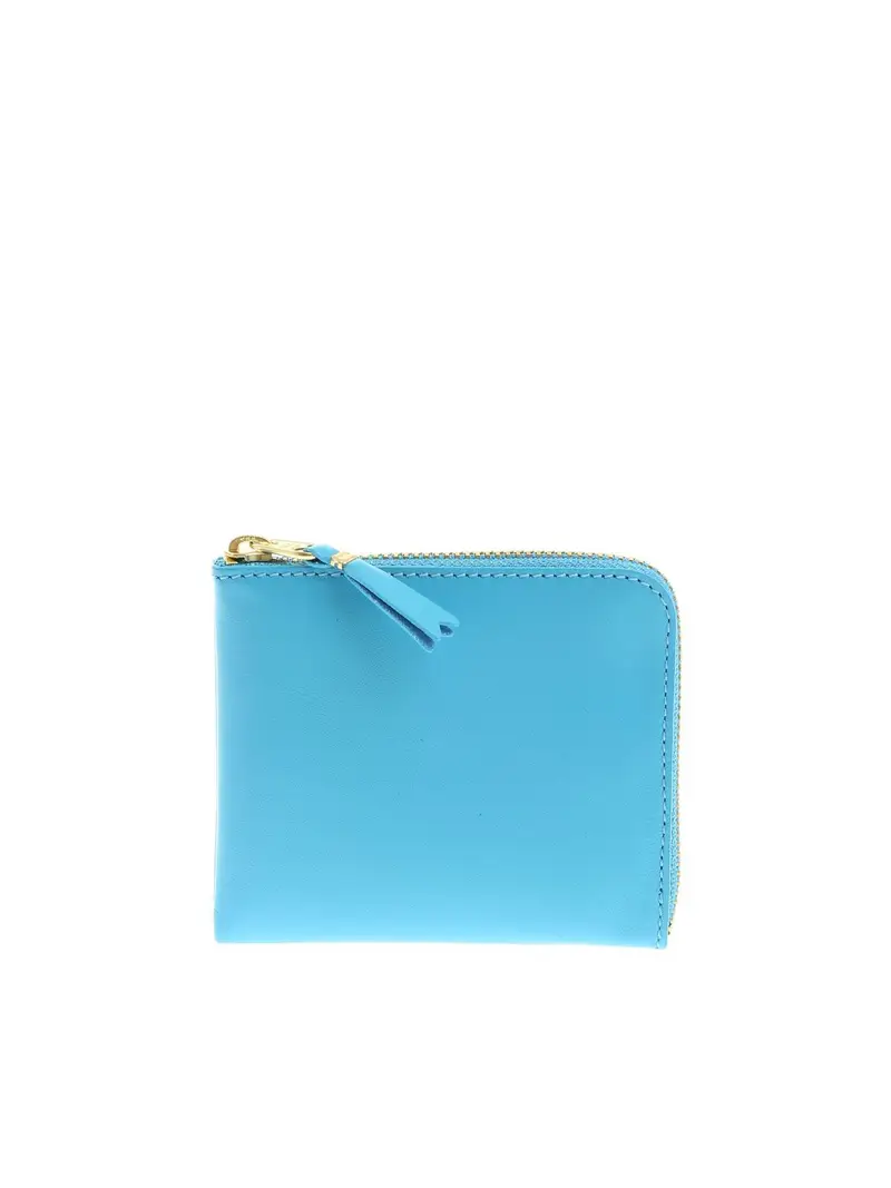 Porta monete azzurro con zip