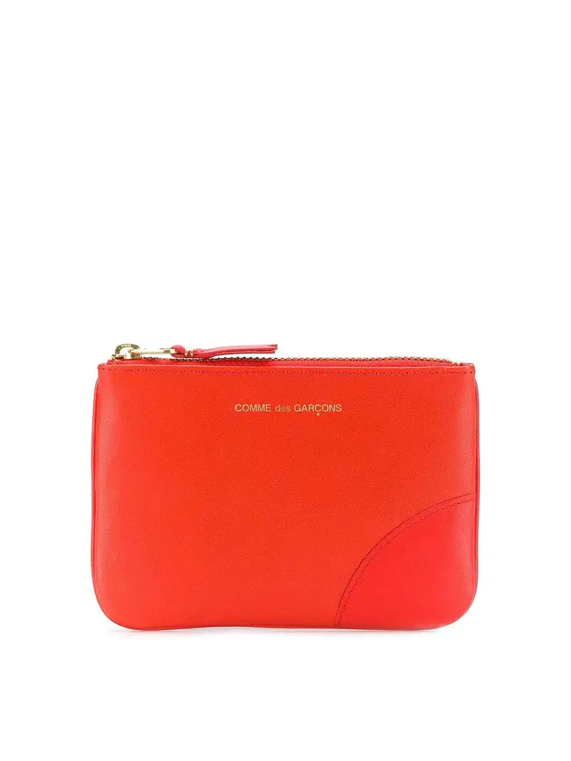 Portafoglio classico con zip Rosso