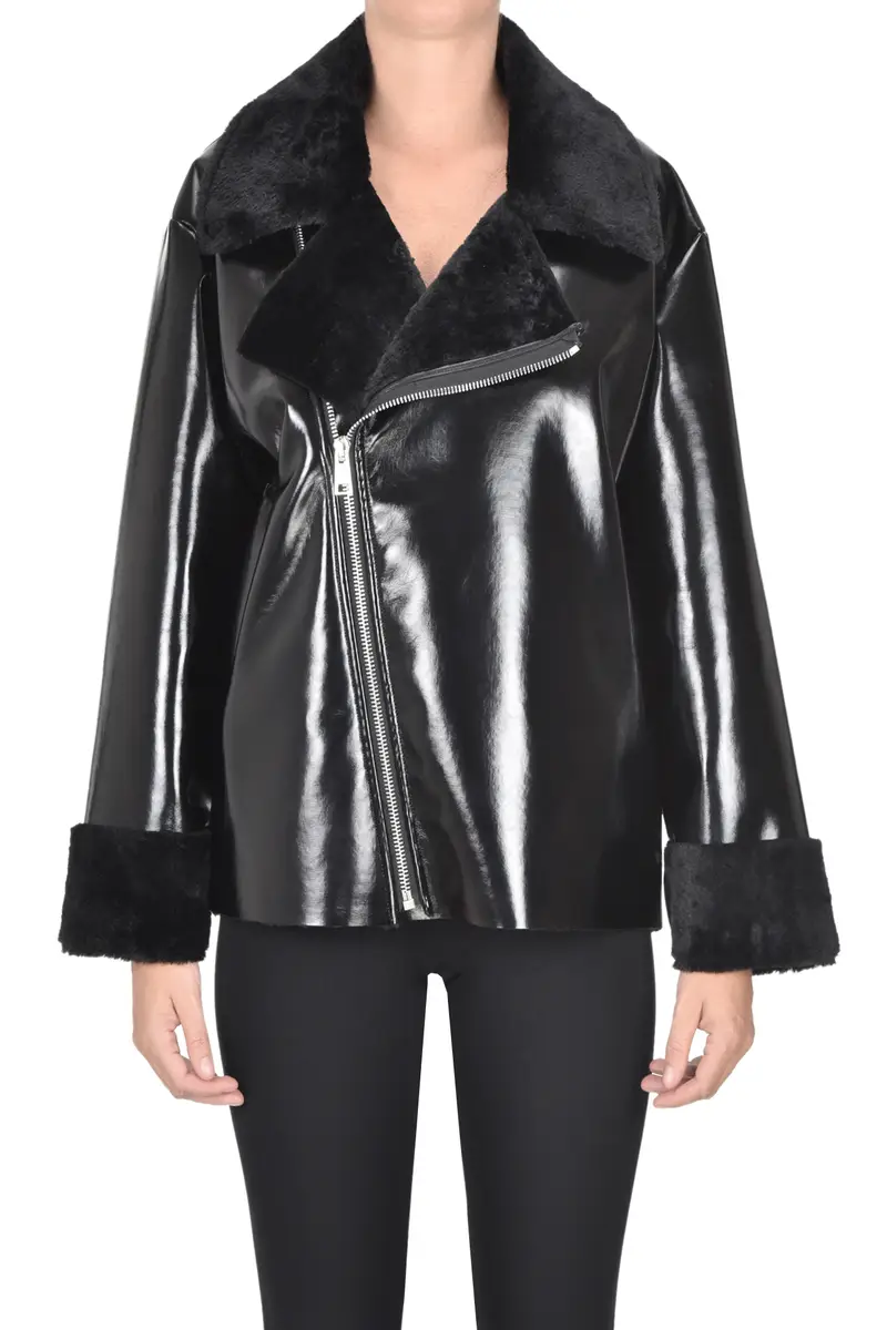 Giaccone in ecopelle effetto vinile