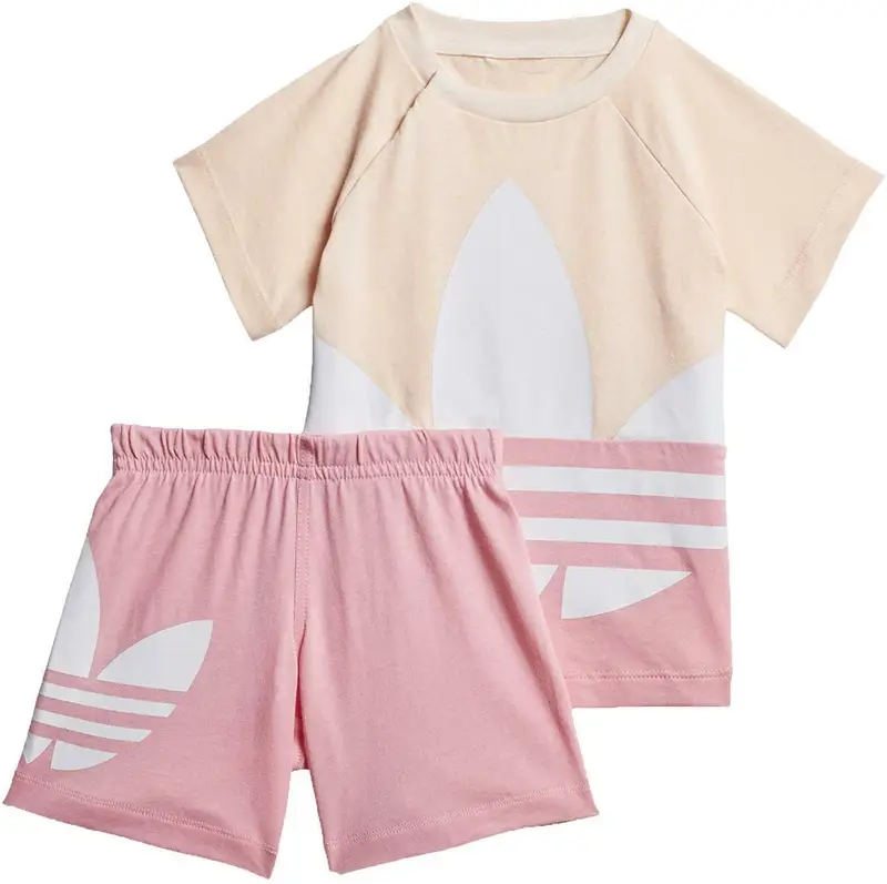 Completino bambina adidas large trefoil short tee set- gd2651 |  Adidas