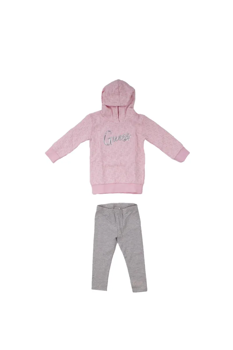 Completo Bambina GUESS Pink Set ls active top leggings